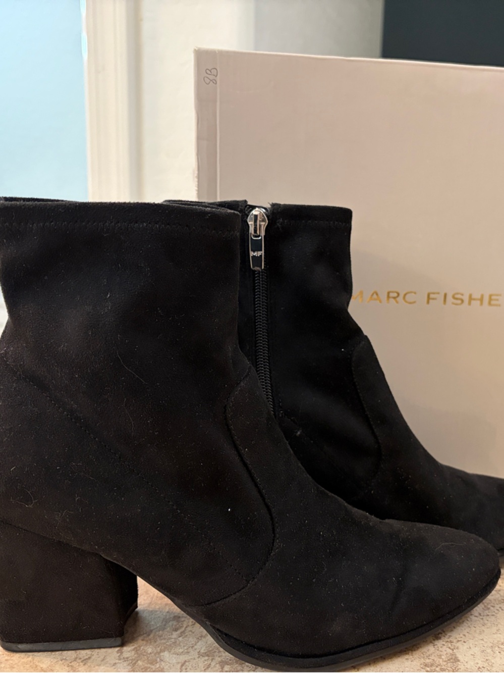 Marc Fisher Black Suede ankle boots